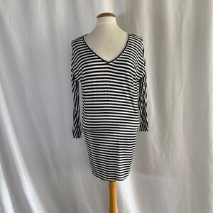 Ava Sky Black and White Striped Dress / XS